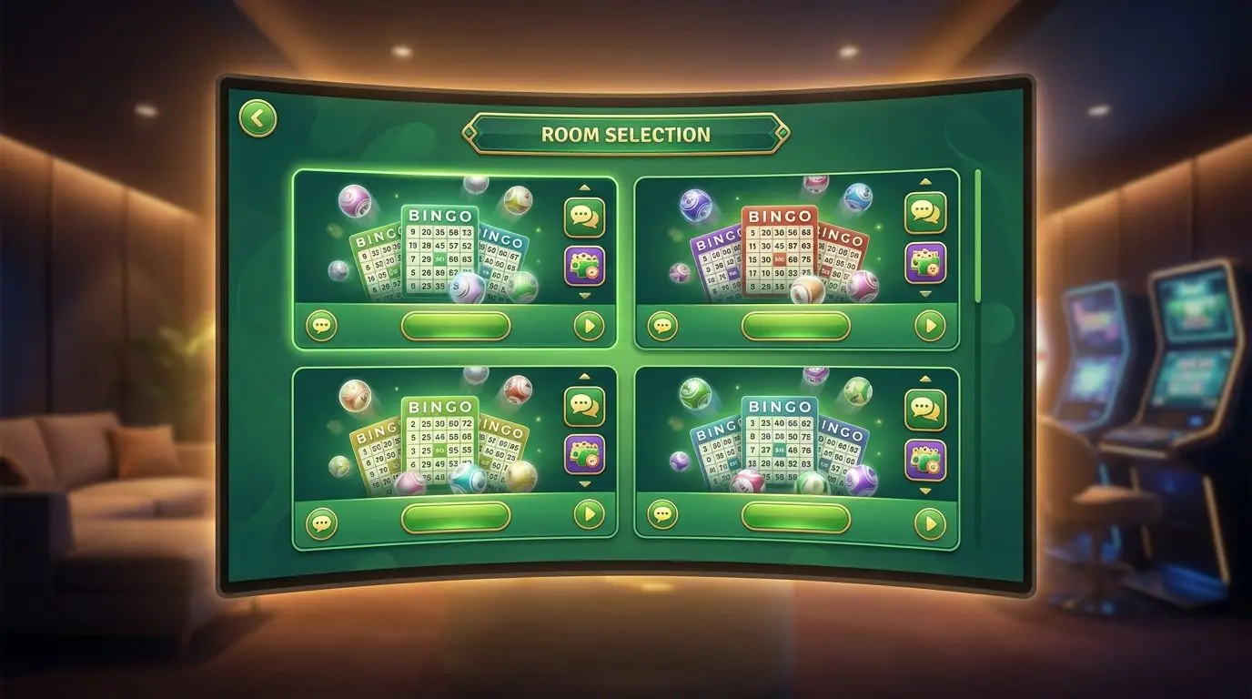 Different online bingo rooms with varied card styles and bingo balls