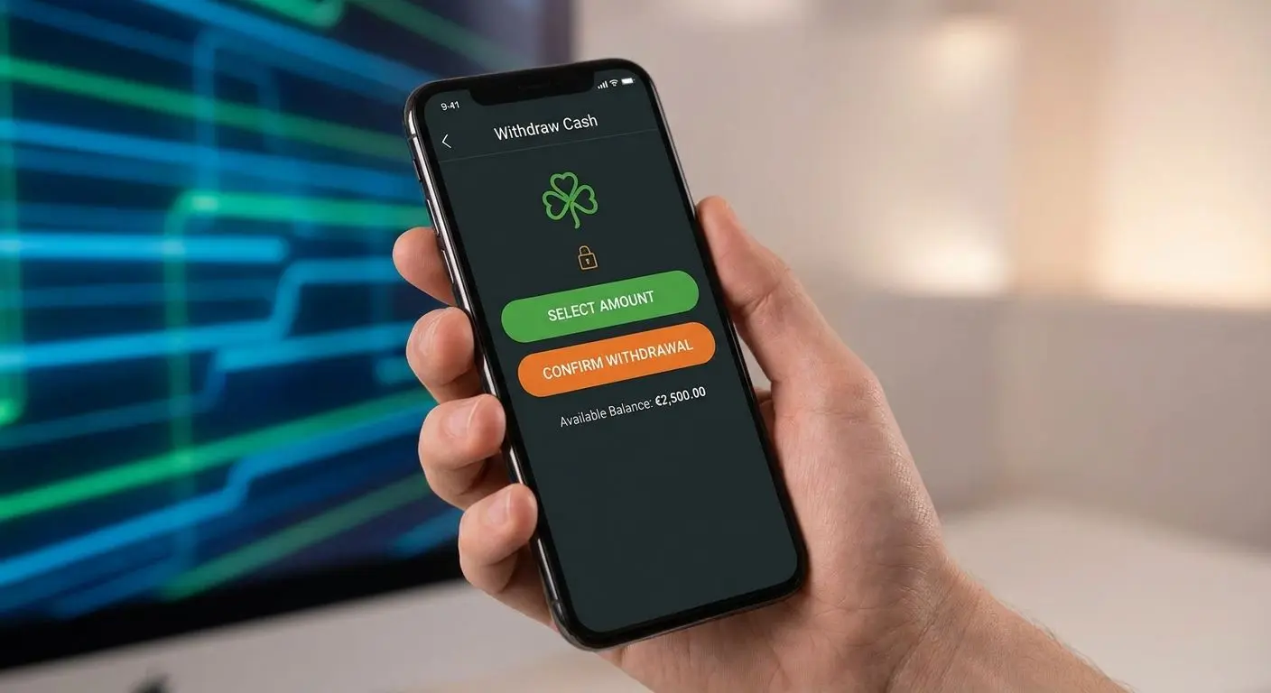 Mobile withdraw screen showing a simple payout process